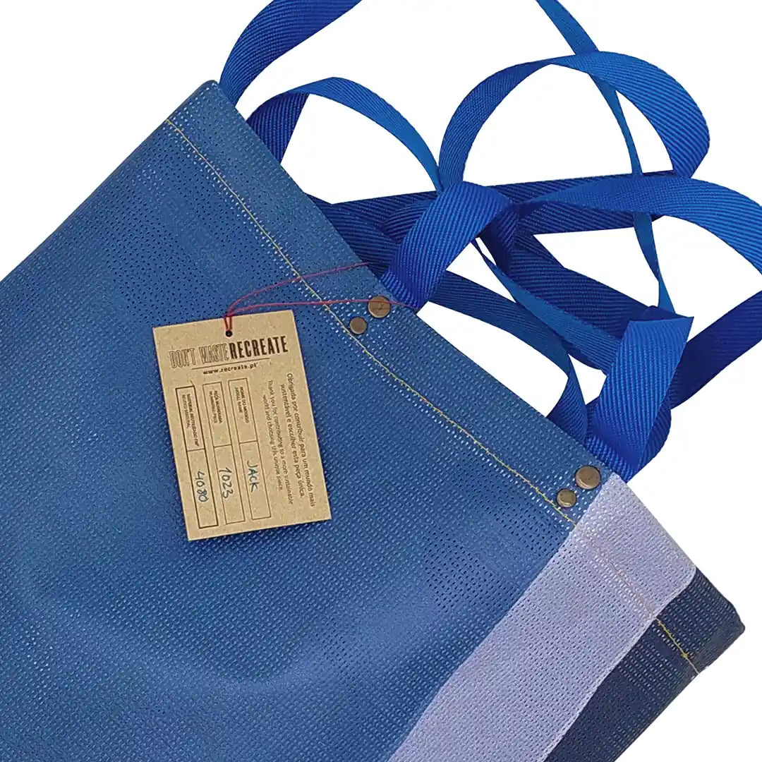 Jack Tote Bag 1023 by ReCreate, made from micro-perforated reclaimed banner with two inner pockets and hand or shoulder carry. - tag