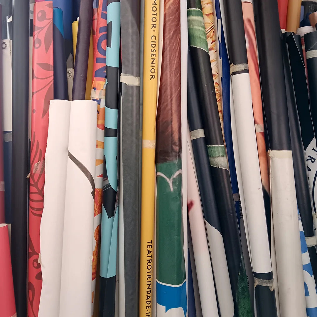 Reclaimed Publicity Banners, the main material that Recreate use