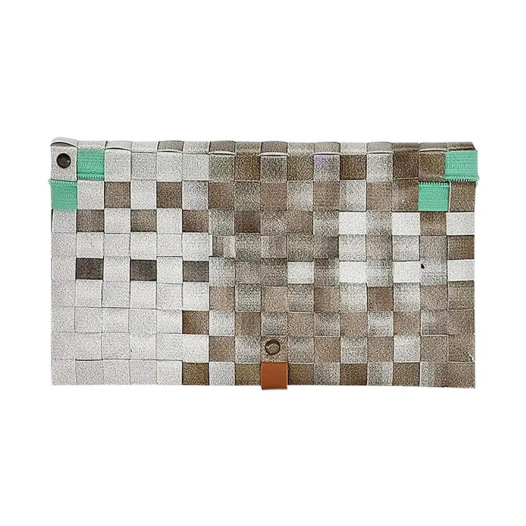 Leonor Wallet 4023 by ReCreate is a large reclaimed-banner wallet in silver grey, with space for 12 cards, documents, photos and coins. - back