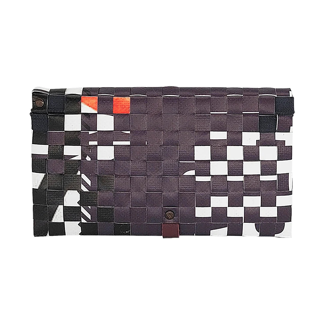 Leonor Wallet 4023 by ReCreate is a large reclaimed-banner wallet in silver grey, with space for 12 cards, documents, photos and coins. - back