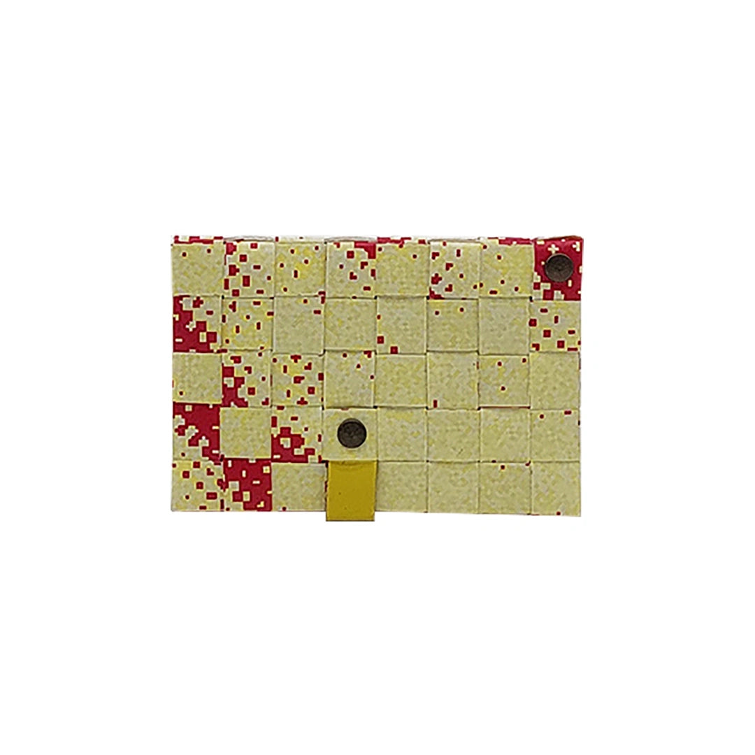 Small numbered wallet made from reused advertising material, with room for 6 cards, coins and everyday essentials. - back